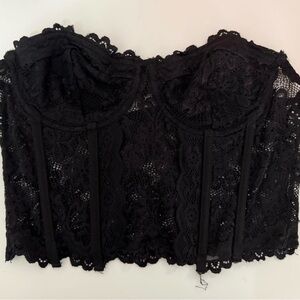 Black Lace Crop Top